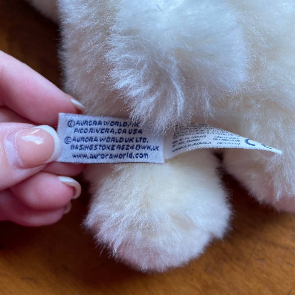 Polar Bear Stuffed Animal Small Aurora Toys Stuffy Cute Fluffy Cuddly - Picture 8 of 9